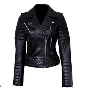 Leather Jacket  Slim Biker Jackets for Women
